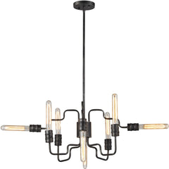 Transit 8 Light Chandelier In Silvered Graphite
