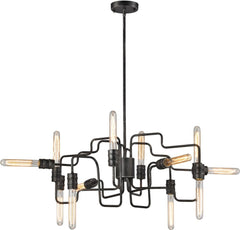 Transit 12 Light Chandelier In Silvered Graphite