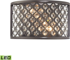 Genevieve 2 Light Led Wall Sconce In Oil Rubbed Bronze