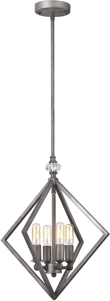 Milo 4 Light Chandelier In Weathered Zinc