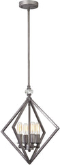 Milo 4 Light Chandelier In Weathered Zinc