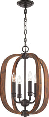 Wood Arches 4 Light Chandelier In Oil Rubbed Bronze