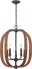 Wood Arches 5 Light Chandelier In Oil Rubbed Bronze