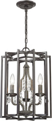 Belgique 3 Light Chandelier In Oil Rubbed Bronze and Malted Rust