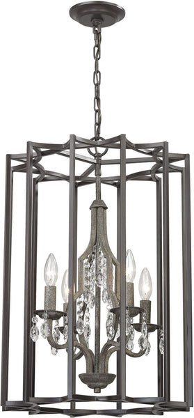 Belgique 4 Light Chandelier In Oil Rubbed Bronze and Malted Rust