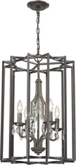 Belgique 4 Light Chandelier In Oil Rubbed Bronze and Malted Rust
