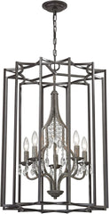 Belgique 5 Light Chandelier In Oil Rubbed Bronze and Malted Rust