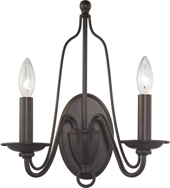 Monroe 2 Light Wall Sconce In Oil Rubbed Bronze