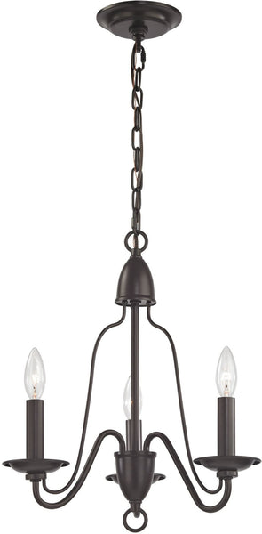 Monroe 3 Light Chandelier In Oil Rubbed Bronze