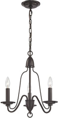 Monroe 3 Light Chandelier In Oil Rubbed Bronze