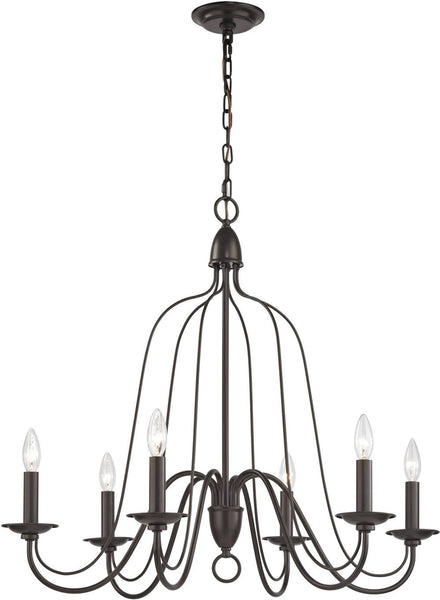 Monroe 6 Light Chandelier In Oil Rubbed Bronze