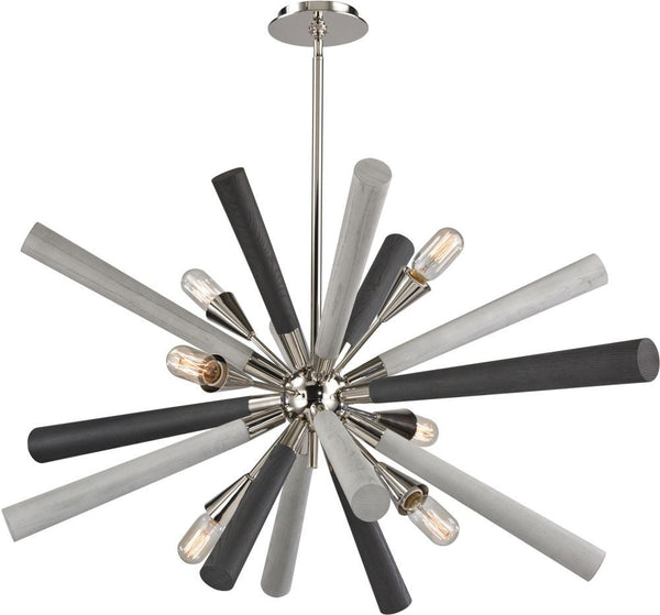 Solara 6 Light Chandelier In Polished Nickel
