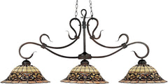 Tiffany Buckingham 3 Light Billiard In Vintage Antique