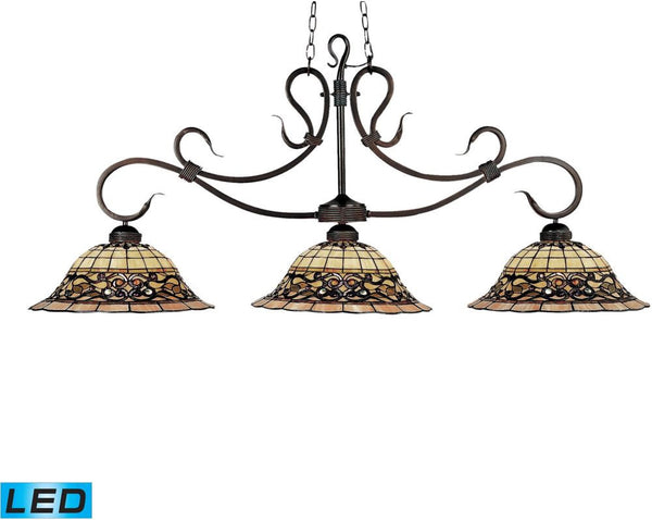 Tiffany Buckingham 3 Light Led Billiard In Vintage Antique