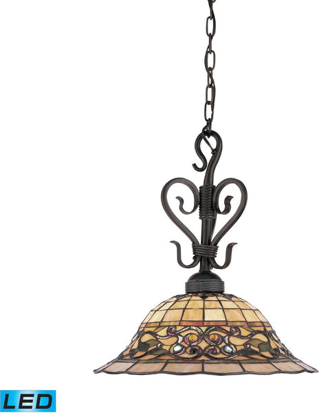 Tiffany Buckingham 1 Light Led Pendant In Vintage Antique