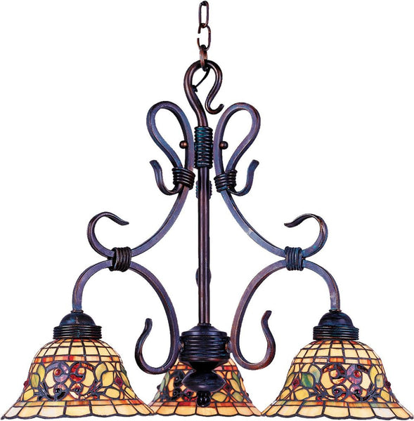 Tiffany Buckingham 3 Light Chandelier In Vintage Antique