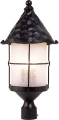 Rustica 3 Light Outdoor Post Lamp In Matte Black and Scavo Glass