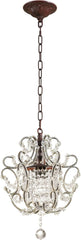 Elise 1 Light Pendant In Rust and Clear Crystal