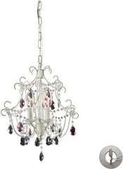 Elise 3 Light Chandelier In Antique White - Includes Recessed Lighting Kit