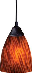 Classico 1 Light Led Pendant In Dark Rust and Espresso Glass