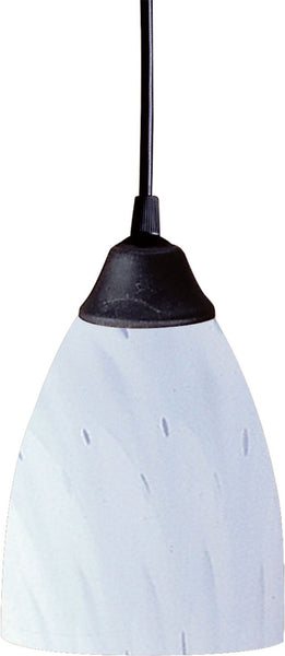 Classico 1 Light Led Pendant In Dark Rust and Simply White Glass