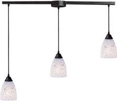 Classico 3 Light Pendant In Dark Rust and Snow White Glass
