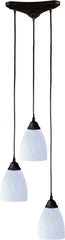 Classico 3 Light Pendant In Dark Rust and Simply White Glass