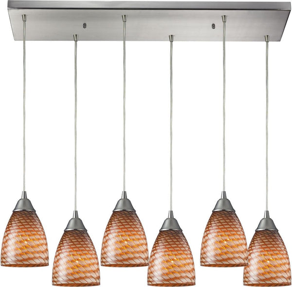 Arco Baleno 6 Light Pendant In Satin Nickel
