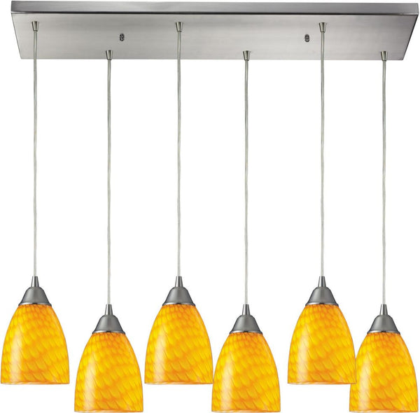 Arco Baleno 6 Light Pendant In Satin Nickel