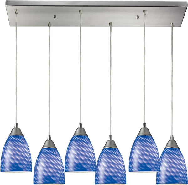 Arco Baleno 6 Light Pendant In Satin Nickel