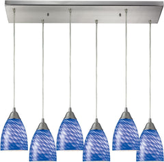 Arco Baleno 6 Light Pendant In Satin Nickel