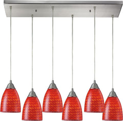Arco Baleno 6 Light Pendant In Satin Nickel
