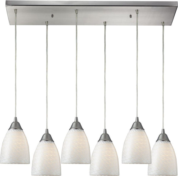 Arco Baleno 6 Light Pendant In Satin Nickel
