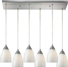 Arco Baleno 6 Light Pendant In Satin Nickel