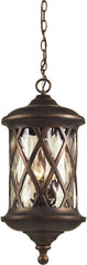 Barrington Gate 3 Light Outdoor Pendant In Hazlenut Bronze and Designer Water Glass