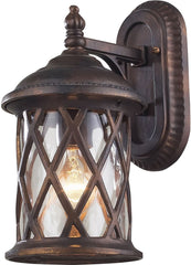 Barrington Gate 1 Light Outdoor Sconce In Hazlenut Bronze and Designer Water Glass