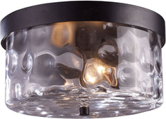 Grand Aisle 2 Light Outdoor Flushmount In Weathered Charcoal