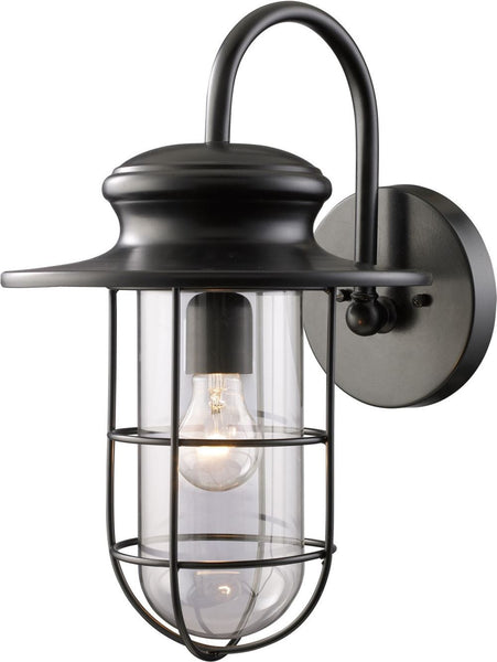 Portside 1 Light Outdoor Wall Sconce In Matte Black