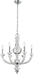 Donaldson 6 Light Chandelier In Polished Chrome and Clear Crystal