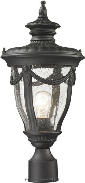 Anise 1 Light Outdoor Post Light In Textured Matte Black