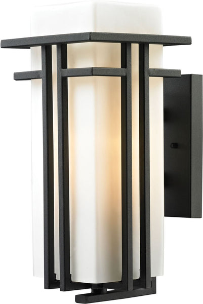 Croftwell 1 Light Outdoor Sconce In Textured Matte Black