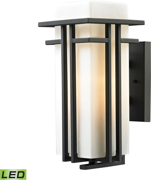 Croftwell 1 Light Outdoor Led Sconce In Textured Matte Black