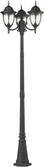 Central Square 3 Light Outdoor Post Lamp In Textured Matte Black