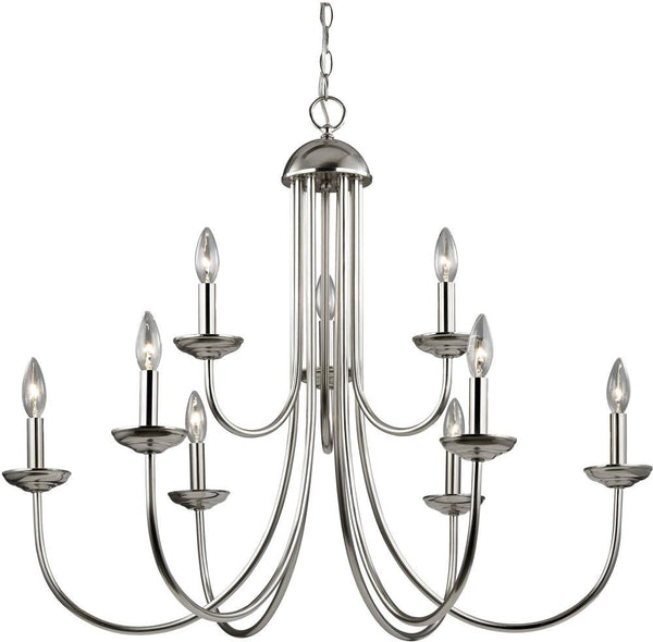 Williamsport 9 Light Chandelier In Brushed Nickel