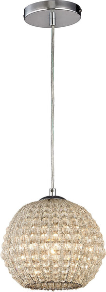 Crystal Ring 1 Light Pendant In Polished Chrome