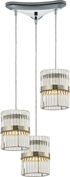 Nescott 3 Light Pendant In Polished Chrome