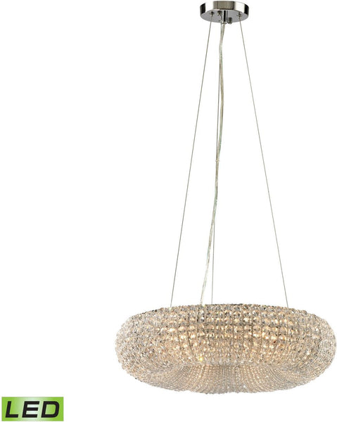 Crystal Ring 6 Light Led Chandelier In Polished Chrome