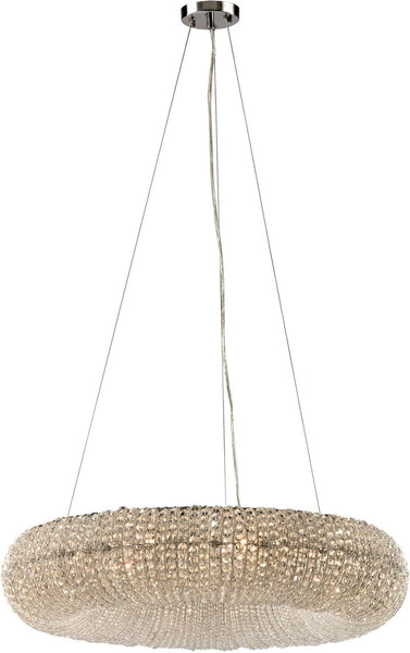 Crystal Ring 10 Light Chandelier In Polished Chrome