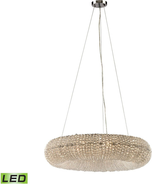 Crystal Ring 10 Light Led Chandelier In Polished Chrome