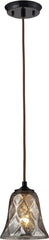 Darien 1 Light Pendant In Oiled Bronze and Mercury Glass